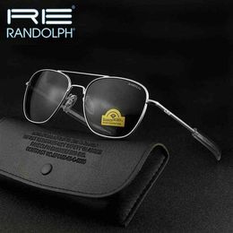 Randolph RE Sunglasses Men Woman Brand Designer Vintage American Army Military Sun Glasses Aviation Gafas De Sol Hombre H220419256t