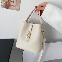 Evening Bags Fashion Small Bucket Bag Ladies Beige Yellow Shoulder Casual Messenger Mini Handbag Solid Colour Mobile Phone Party226t