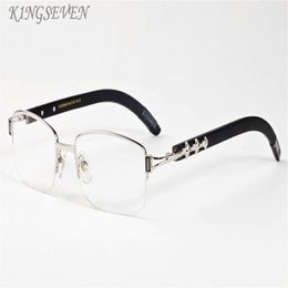 popular lunette sunglasses for women retro half frame bamboo wood sunglasses full frame silver gold mental alloy frame Grey black 235z