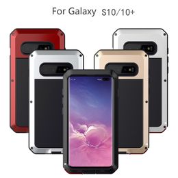 Tempered Glass Aluminum alloy Cases for SAMSUNG note9 S10 Plus note8 Defender Heavy Duty Armor Kickstand 3 in 1 Shockproof Cover Waterproof Dustproof