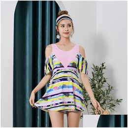 Swim Wear 2023 Fashion New Swimsuit Women One Piece Y Slim Strapless Short Sleeve Spring Bathing Suit Drop Delivery Sports Outdoors Wa Dhxzj