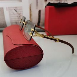 Mens Designer Glasses Woman Sunglasses for Mens Wood Eyeglasses Gold Frame Leopard Head Metal Screwdriver Sunglass Frames Green Wo224U