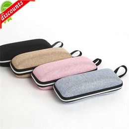 Upgrade Glasses Storage Bag Portable Linen Lanyard Zipper Fashion Box EVA Sunglasses Rectangle Hard Eyeglasses Case For Storage Tool