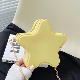 Evening Bags Cute Candy Star Shape Shoulder Bag Fashion Girls Summer Chain Crossbody Bag Funny PVC MINI Clutch Bag 231208