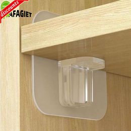 Upgrade Adhesive Shelf Support Peg No Punching Hanging Plate Holder Wardrobe Cabinet Shelf Support Clip Wall Hanger Triangular Bracket