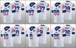 New York''Giants''Men 8 Daniel Jones 26 Saquon Barkley 10 Eli Manning Women Youth White Independence Day Jersey