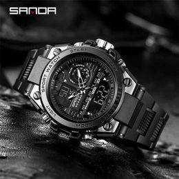SANDA G Style Men Digital Watch THOCK Military Sports Watches Dual Display Waterproof Electronic Wristwatch Relogio Masculino 22022384