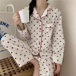 Women's Sleep Lounge Pajamas Sleepwear Set SpringAutumn Home Furnishing Long Sleeve Pants Casual Breathable 231208