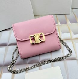 Designer Purses Leather Wallet Card Holder Wallet Luxury Crossbody Shoulder Bags Handbag High Quality Mini Flap Bag with Sling Name Brand Purses Pink Designer Bag