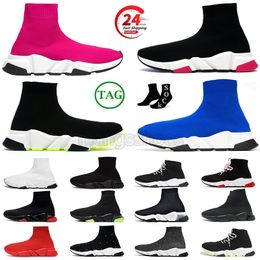 Paris Designer Casual Sock Shoes Comfort Sole Breathable Men Women Platform Hommes Mesh Speed Black Glitter Knitted Tripler Sneaker Walking Eur 36-45