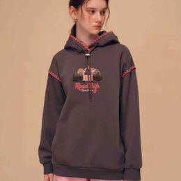 Women's Hoodies Sweatshirts 2023 Autumn/winter New Women's College Style Contrasting Colour Plush Pullover Long Sleeved Hoodie