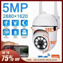 Dome Cameras 5MP 5G WiFi Surveillance Cameras IP Camera HD 1080P IR Full Color Night Vision Security Protection Motion CCTV Outdoor Camera 231208