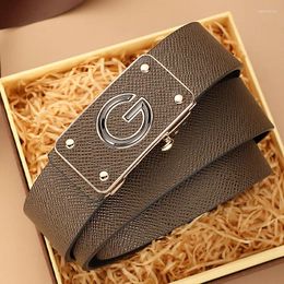 Belts Men's Belt Fashionable Simple Automatic Buckle Leather Male For Men Casual Business