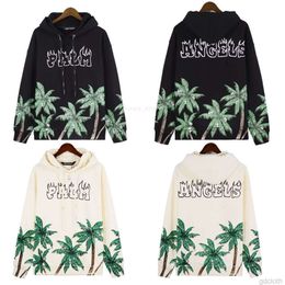 Men's Hoodies Designer Fashion Clothing Sweatshirts palms Angel Angels Autumnwinter Coconut Tree Print Handmade Worn Relaxed Mens