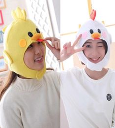 Berets Novelty Funny Cartoon Chicken Animal Plush Hat Stuffed Toy Full Headgear Cap Cosplay3145507