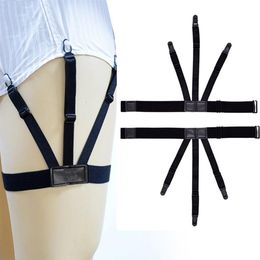 mens shirt stay suspenders garter women men leg elastic harness braces for business shirts adjustable sock garter holder belt2504