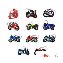 Keychains Lanyards Motorcycle Pvc Keychain Helmet Keyring Cool For Boys Girls Key Ornaments Drop Delivery Fashion Accessories Dhrv2