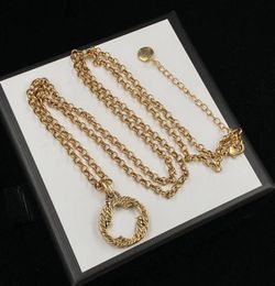 Fashion letter gold chain necklace for mens and women Party lovers gift jewelry With BOX2420029