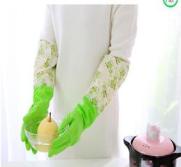New Housekeeping Kitchen Cleaning PVC Gloves Household Warm Durable Waterproof Dishwashing Glove Water Dust Cleaning6330002