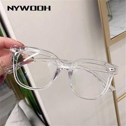 Fashion Sunglasses Frames NYWOOH Optical Eyeglasses Blue Light Blocking Glasses Frame Vision Care Computer Spectacles Transparent215a