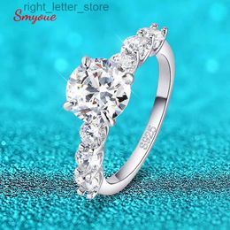 With Side Stones Smyoue 3.2CTTW Full Moissanite Wedding Rings for Women 7 Stones Sparkling Lab Diamond Band with Certificate S925 Sterling Silver YQ231209