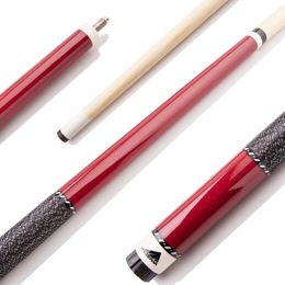 Billiard Cues 57" House Cue 2Piece with 12mm Ferrule Leather Tip Hardwood Construction and High Gloss Finish Red 231208