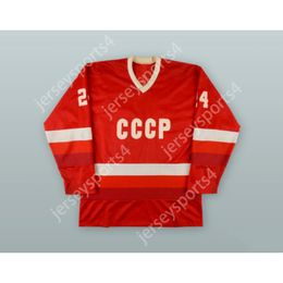 Custom SERGEI MAKAROV 24 SOVIET UNION CCCP NATIONAL TEAM RED HOCKEY JERSEY NEW Top Stitched S-M-L-XL-XXL-3XL-4XL-5XL-6XL