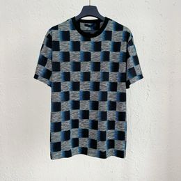 FALECTION MENS 23fw Damier Short-Sleeved Cotton T-Shirt paris fashion clothes Cheque and plaid tee