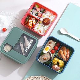 Dinnerware Compartment Snack Containers Reusable Storage Organiser With Sauce Container 3 Salad Lunch Box For Adults Kids