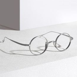 Classic Vintage Titanium Optical Eyeglasses Frame For Men Women's Round Prescription Glasses Japanese Hand-Made Retro Eyewear238S