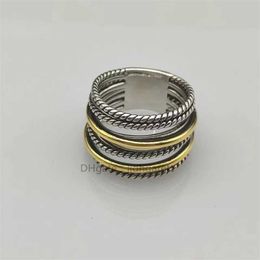 Luxury Wedding Ring Designer High Quality Wholesale Twisted Wire Silver Plated Two-tone Gifts for Men and Women Rings