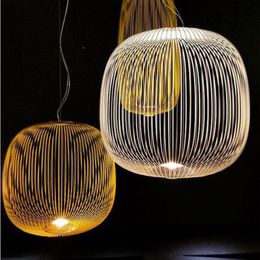 Nordic Foscarini Spokes Gallery Pendant Lights Creative Bird Cage Design Livingroom Restaurant Decro Suspension Light Fixtures265A