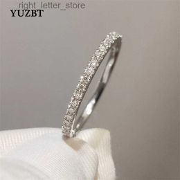 With Side Stones YUZBT 9K 10K White Gold Brilliant Cut 0.3 Diamond Tester Past D Colour Moissanite Engagement Ring Korean Style Jewellery YQ231209