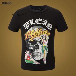 T-shirt Plain Pleins Men Plain Shirts Men STYLE Phillip NEW Philipps Designer Phillip designer Designer PP Skull Diamond Short Sleeve Dollar Brown Be 140