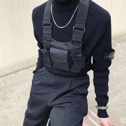 2021 New Nylon Chest Rig Bag Black Vest Hip Hop Streetwear Functional Tactical Harness Chest Rig Kanye Bag324F