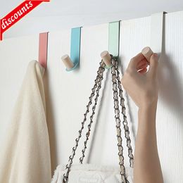 Upgrade Universal Wood Hook Behind-door Key Clothes Coat Bag Hanger Holder Hook Cabinet Door Hanging Organiser Hook Punching-free Wall Decoration Hanger