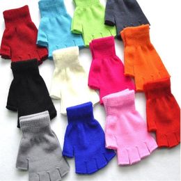 Colourful half palm short glove Fashion Accessories 5-finger half pu gloves 10pairs lot168U