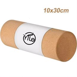 Yoga Blocks 10X30CM Natural Cork Yoga Pillar Column High Density Fine Grain Cork Yoga Brick Pilates Block Dance Aid Fitness Massage Roller 231208