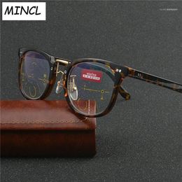 Sunglasses 2021 Women Multifocal Lenses Reading Glasses Men Fashion Half Rim Progressive Square Diopter FML1300O