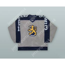 Custom 1980 ISMO VILLA 13 FINLAND SOUMI NATIONAL TEAM GRAY HOCKEY JERSEY NEW Top Stitched S-M-L-XL-XXL-3XL-4XL-5XL-6XL