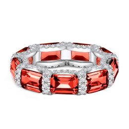4 Colors for Options Charming Women Engagement Rings White Gold Plated 925 Sterling Silver Full CZ Rings for Men Women Hot Valentine's Day Gift