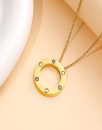 High Edition Designer Jewelry 3 Stones Screw LOVE Necklace for Women Girls 316L Titanium Steel Slide Pendant Neckalce Collars Coll5353474