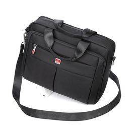 Whole- Portable 14 Laptop Bags Crossbody Briefcase Business Mens Bag Bolsas Homme Large Capacity Oxford Briefcases For M193L