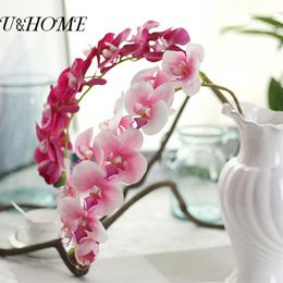 Cheap artificial phalaenopsis latex orchid flowers real touch for home wedding mariage decoration fake flores accessories bulk281c