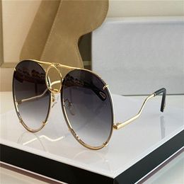 New fashion designer women's sunglasses 145 pilot metal frame interchangeable lenses avant-garde popular style uv 400 protect303u