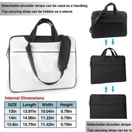 Laptop Cases Backpack 10Pcs Blank Case Sublimation Consumables Shoder Bags For 13Inch 14Inch 15.6 Inch Drop Delivery Computers Network Oti80
