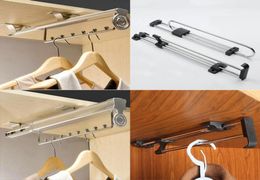 253035404550CM Top Heavy Duty Retractable Closet Pull Out Rod Wardrobe Clothes Hanger Rail Towel Ideal for Closet Organizer T5196096