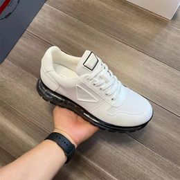 Luxury designer platform knit lace-up small white shoes cowhide men's casual sneakers Black breathable running shoes Training shoes Board shoes Air cushion shoes