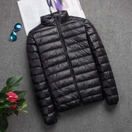 Men's Down Parkas Brand Autumn Winter Light Down Jacket Men's Fashion Hooded Lightweight Youth Slim Coat Down Jackets white duck downL231209