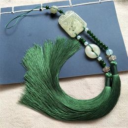 Belly Chains 2023 chinese vintage style handmade ancient jade pendant lapel multicolor unisex hanfu accessories 231208
